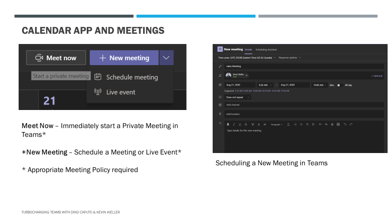Turbocharging Teams - scheduling meetings